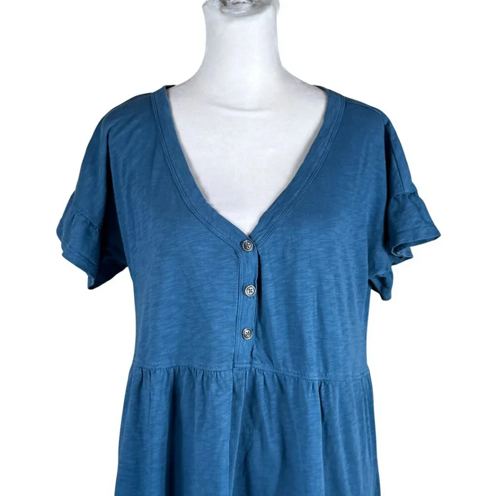 Natural by KNOWN SUPPLY V-Neck Dress in Organic Cotton Size XS - Picture 4 of 11